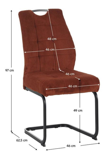 Blagovaonska stolica Kalme (Terakota + crna)
