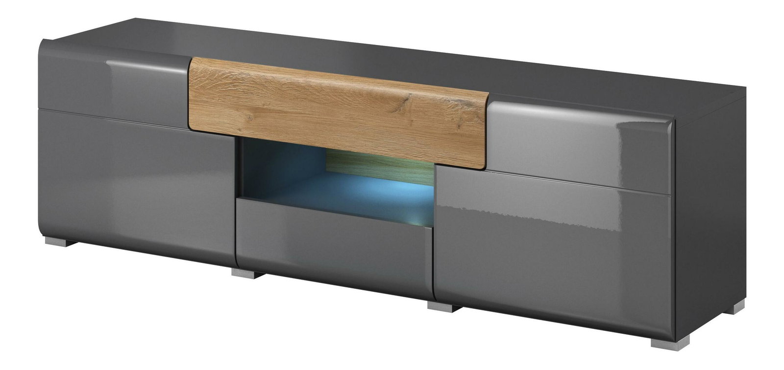 TV asztal Tamie Typ 41 (sötétszürke + tölgy)