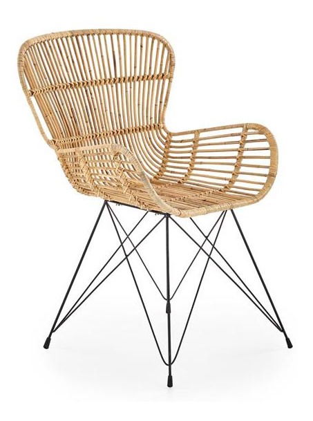 Scaun de sufragerie Kari (natural + Negru)