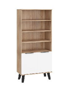 Regál Shela SVN-08 (dub sonoma svetlá + biely lesk)