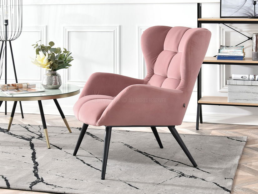 Fotel Kikino (rózsaszín + fekete)