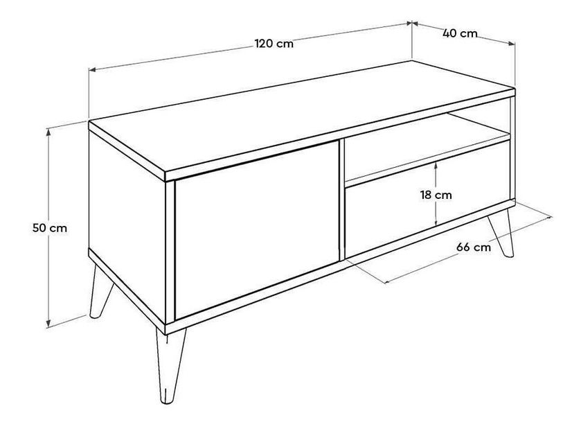 TV szekrény Thea 3 (világos dió) 