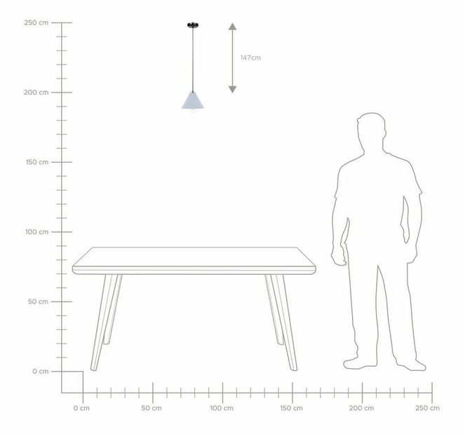 Függő lámpa Agron (világoskék)