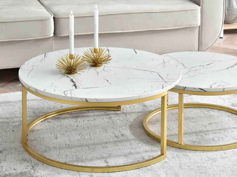 Stolić za kavu Kolja Zest Xl (bijela + zlatna)