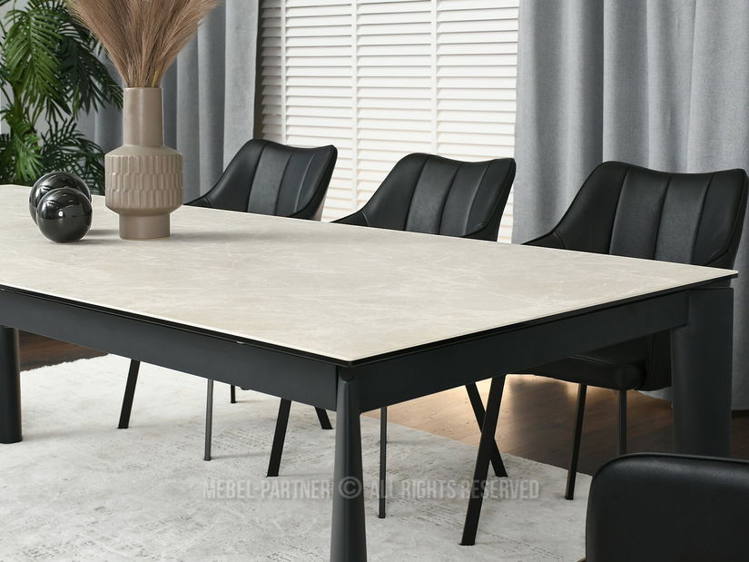 Jedálenský stôl Tornado (krémová + čierna)