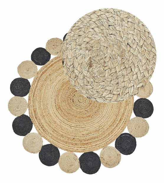 Koberec ⌀ 140 cm Voszat (čierna)