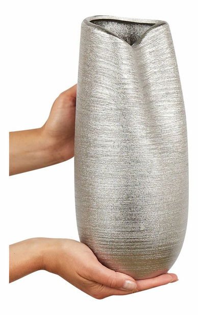 Váza DOTHAN 32 cm (sklolaminát) (strieborná)