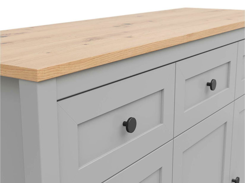 Komód Salga 3 (sarkvidéki szürke + artisan tölgy) 