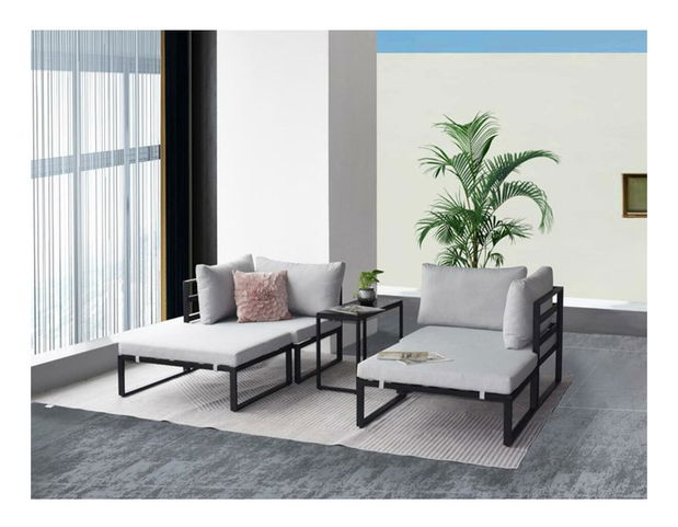 Vrtni set Adicionales (antracit + svijetlosiva) (za 4 osobe)