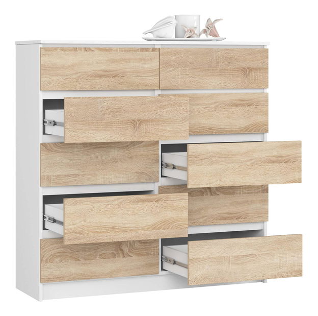 Komoda Kapil III (biela + dub sonoma)