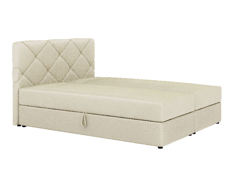 Franciaágy Boxspring 160x200 cm Karum (ágyráccsal és matraccal) (bézs)