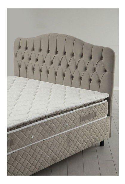 Boxspring posteľ 140 cm Vassilium (béžová)