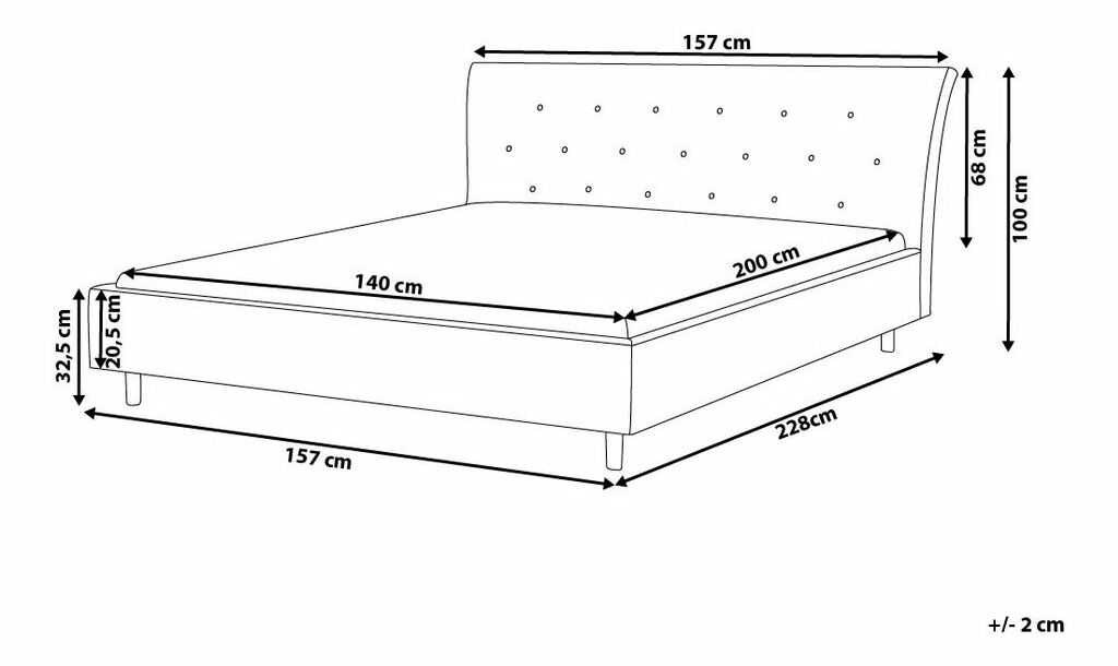 Bračni krevet 140 cm SANTORI (s podnicom) (siva)