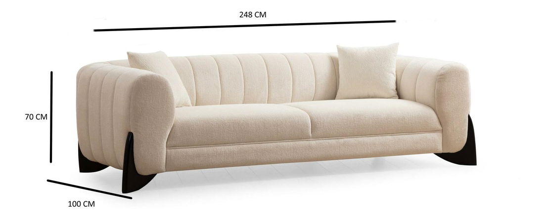 Háromszemélyes kanapé Sandraello (fehér + fekete)