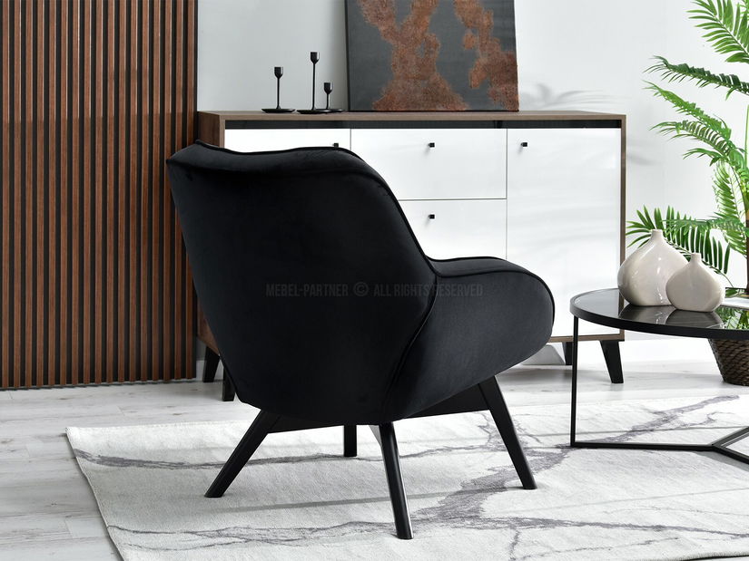 Dizájnos fotel Merch (fekete)