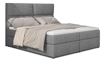 Kontinentálna posteľ 145 cm Alyce (sivá) (s matracmi)