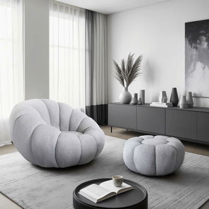 Kreslo Pague (sivá) (s taburetkou)