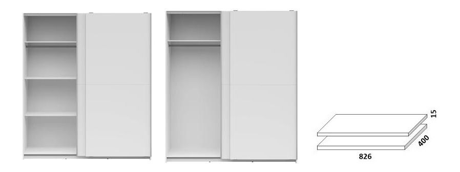 Šatníková skriňa s posuvnými dverami Tempah (biela)