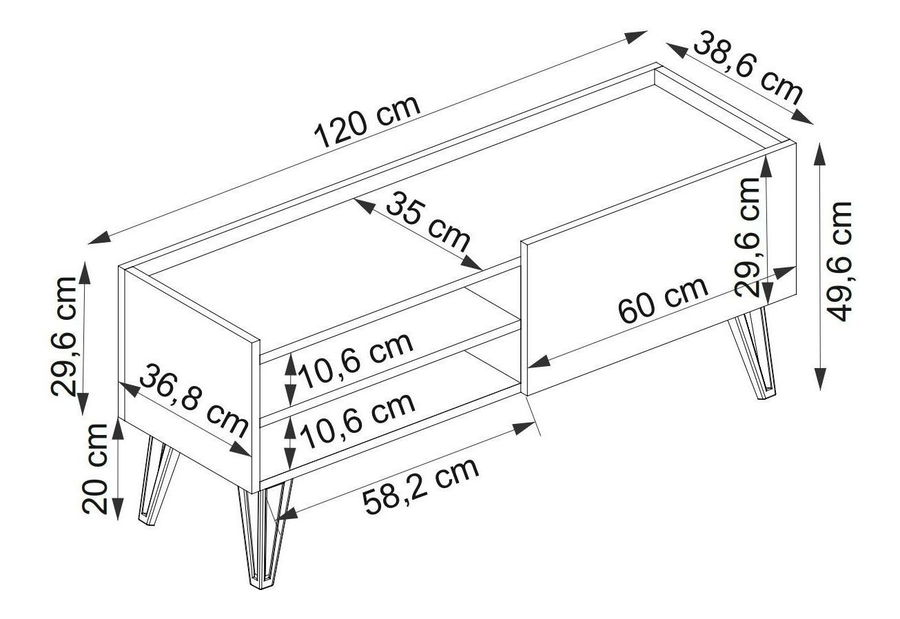 Pomoćni stolić Tilata 2 (zafirov hrast + antracit)