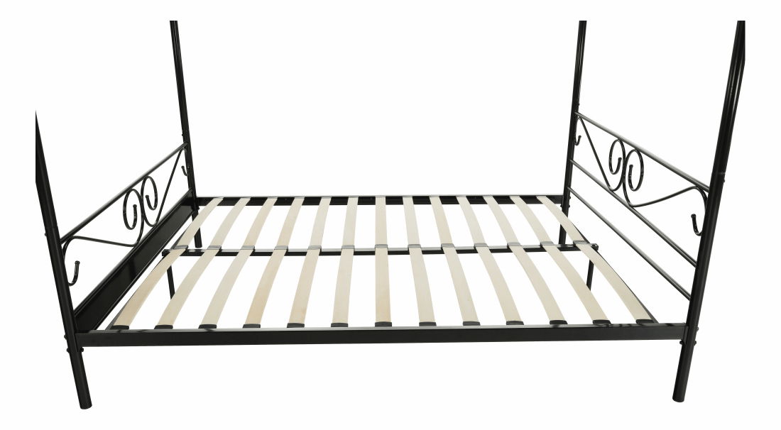 Franciaágy 160 cm Anabella (fekete)