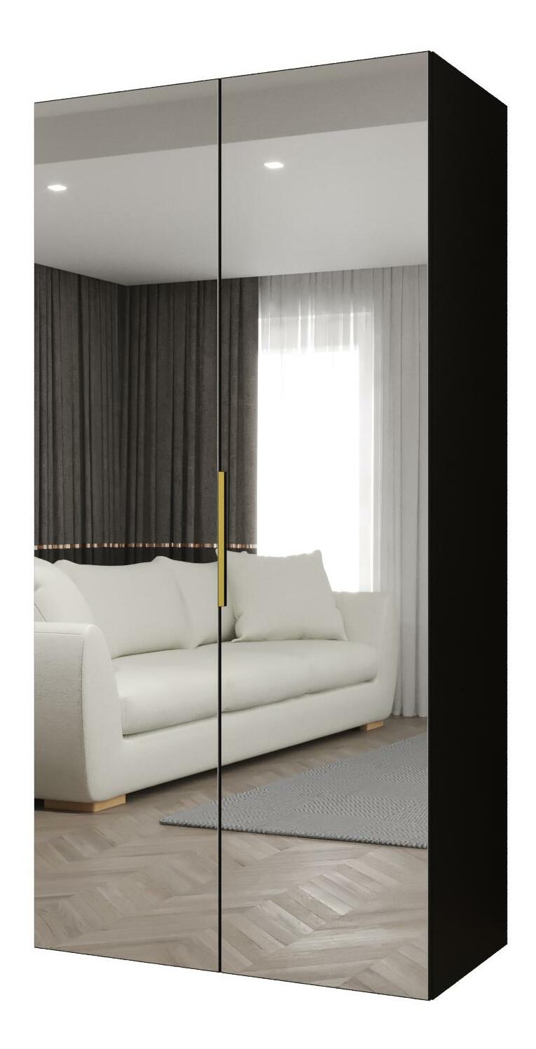 Dulap de haine 100 cm Mirabella 3 (Negru + Auriu)