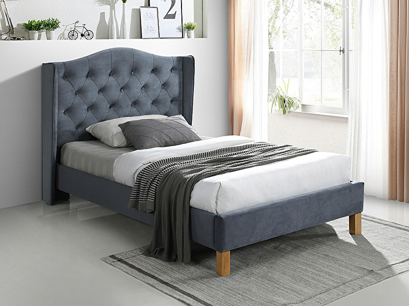 Manželská posteľ 120x200 cm Amberly (sivá) (bez matraca)