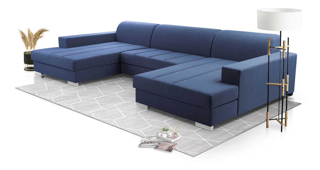 Rohová sedačka v tvare U Matar U (tmavomodrá)
