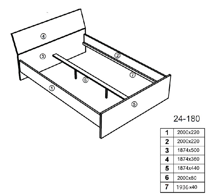 Bračni krevet 180x200 tip TA-24 Taylor (hrast wotan)