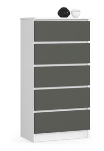 Comodă Kalista V (alb + gri)