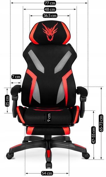 Felső fotel Mananera (fekete + piros) 