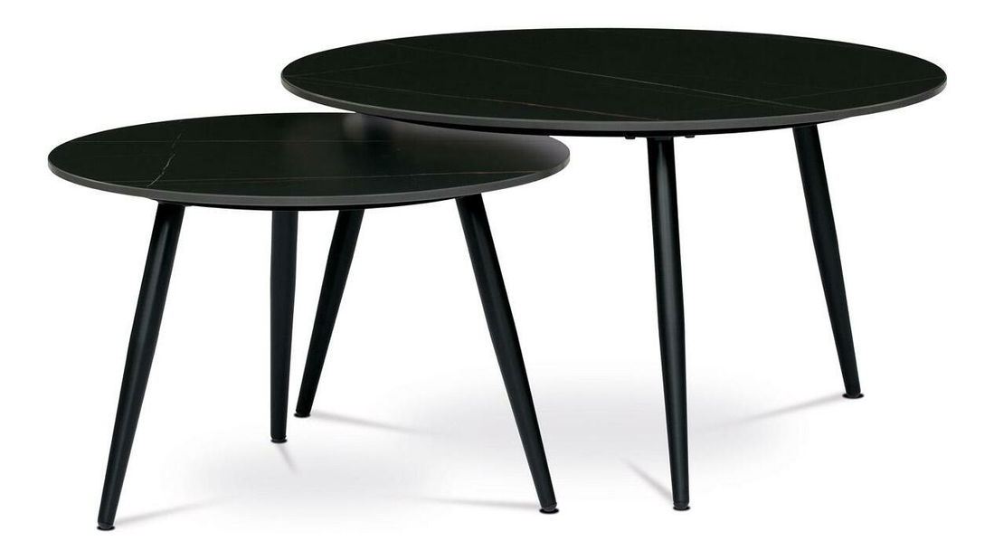 Set 2 măsuțe de cafea Abrupta (negru)