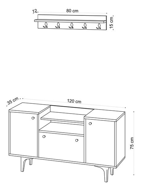 Előszoba szett Aliex 7 (tölgy)