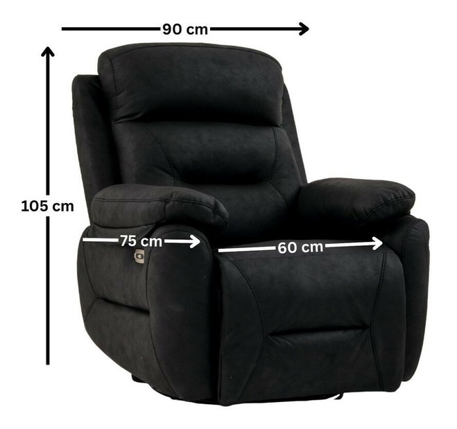 Állítható fotel Comforto E (fekete) 