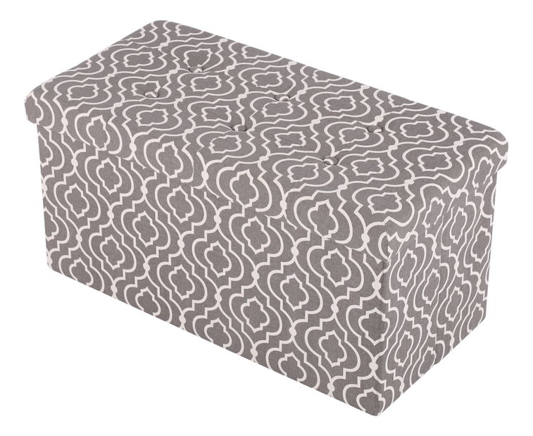 Skladacia taburetka Leucit (sivá + biely vzor)