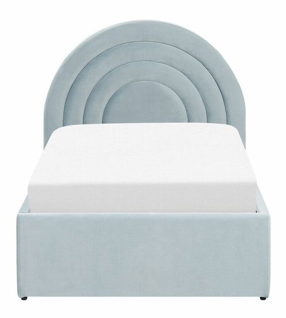 Pat de o persoană 90 cm Annesile (albastru) (cu somieră) (cu sp. depozitare)