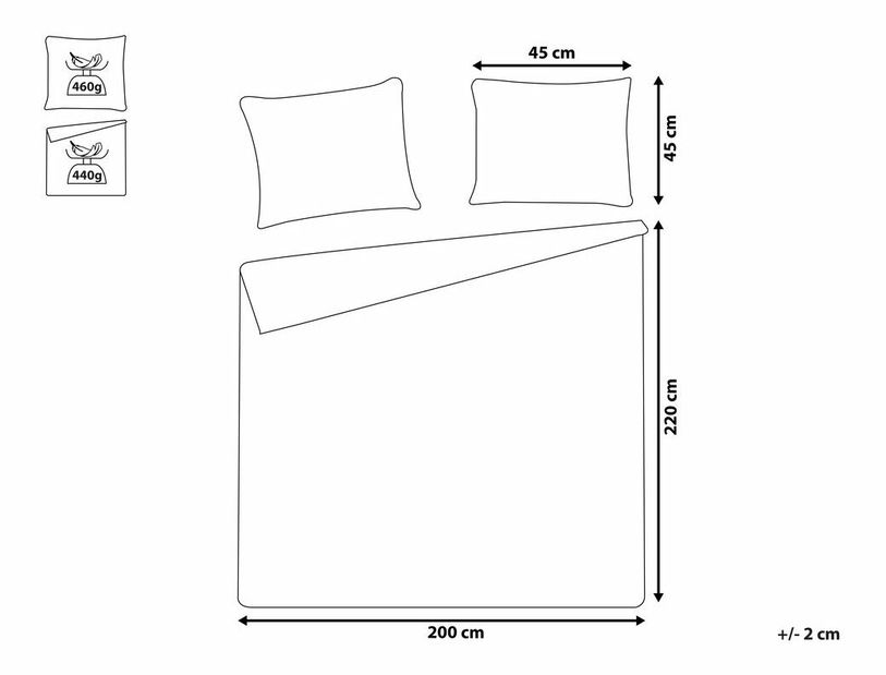 Set cuvertură de pat și 2 perne 200 x 220 cm Rockdale (maro) 