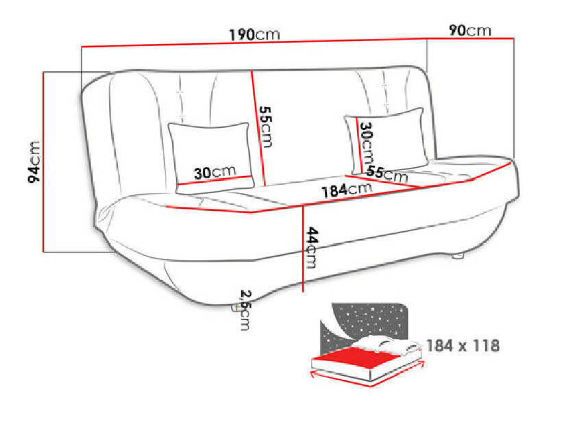 Sofa na razvlačenje Dahlia (Uttario Velvet 2971 + Uttario Velvet 2973) *rasprodaja