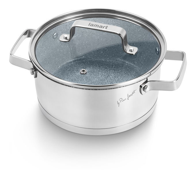 Hrniec s pokrievkou Lamart Stoness 18cm (sivá)