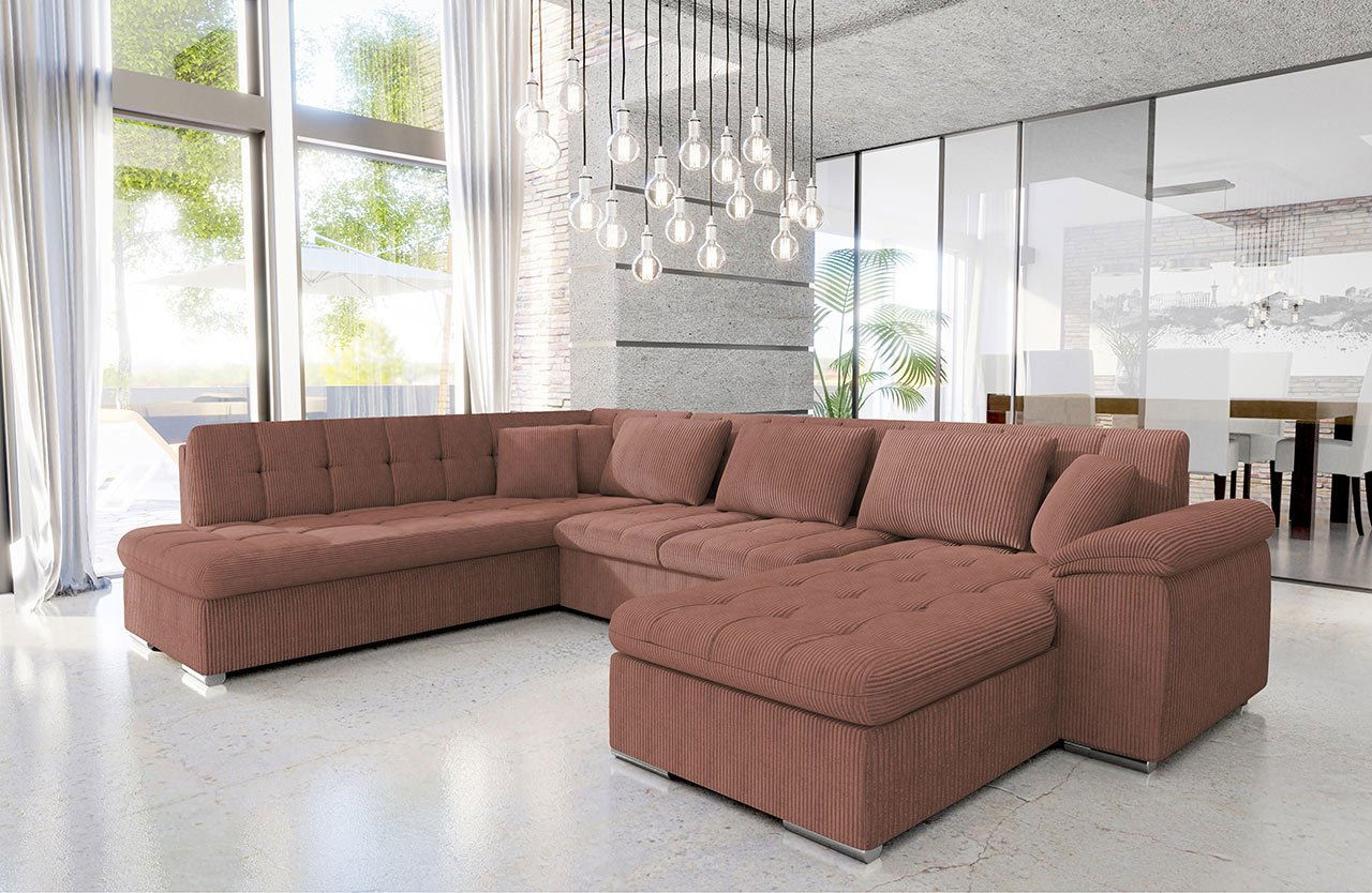 Sarok ülőgarnitúra U Talia (rózsaszín)