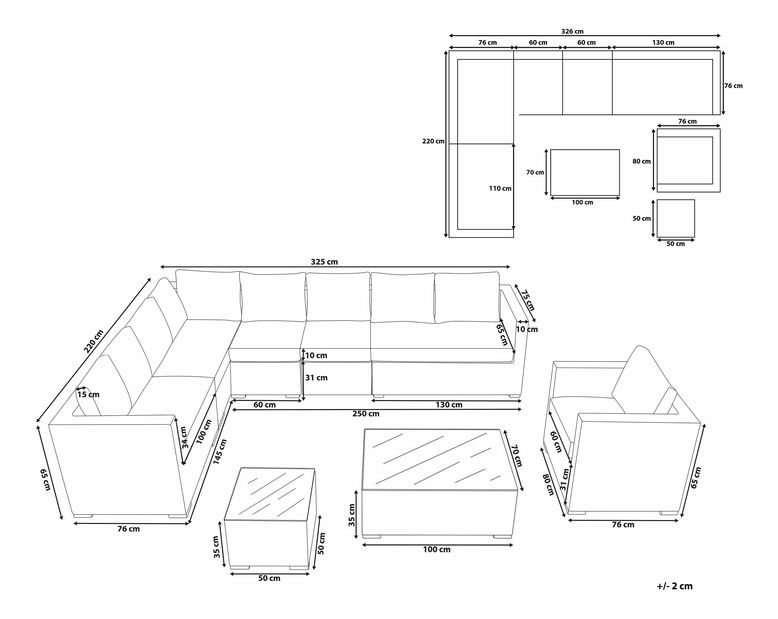 Set canapea fotoliu Xxl (alb) *vânzare stoc
