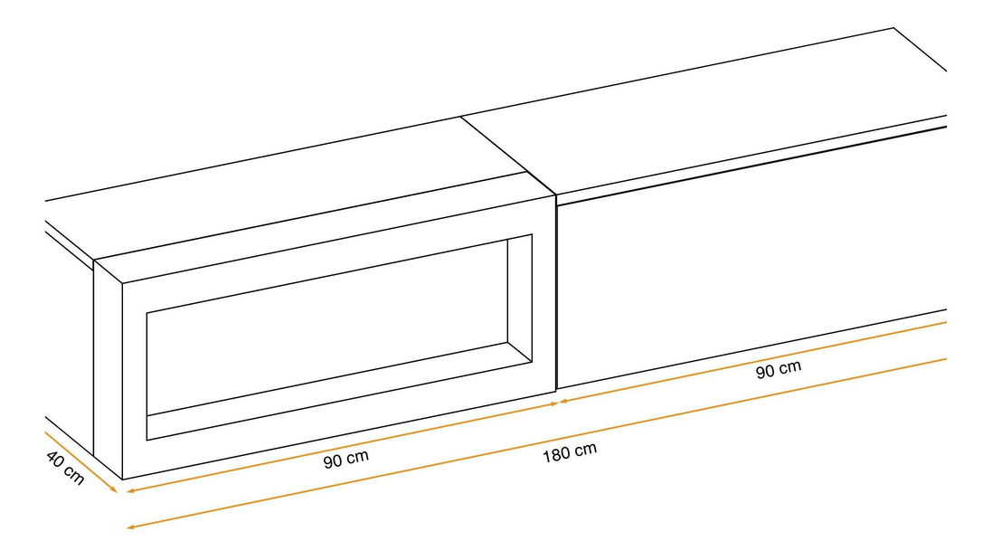 Masă TV Dalton (antracit + stejar flagstaff) (cu bioșemineu)