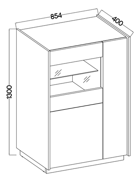 Vitrin Kabal IV (bézs + sötét dió)