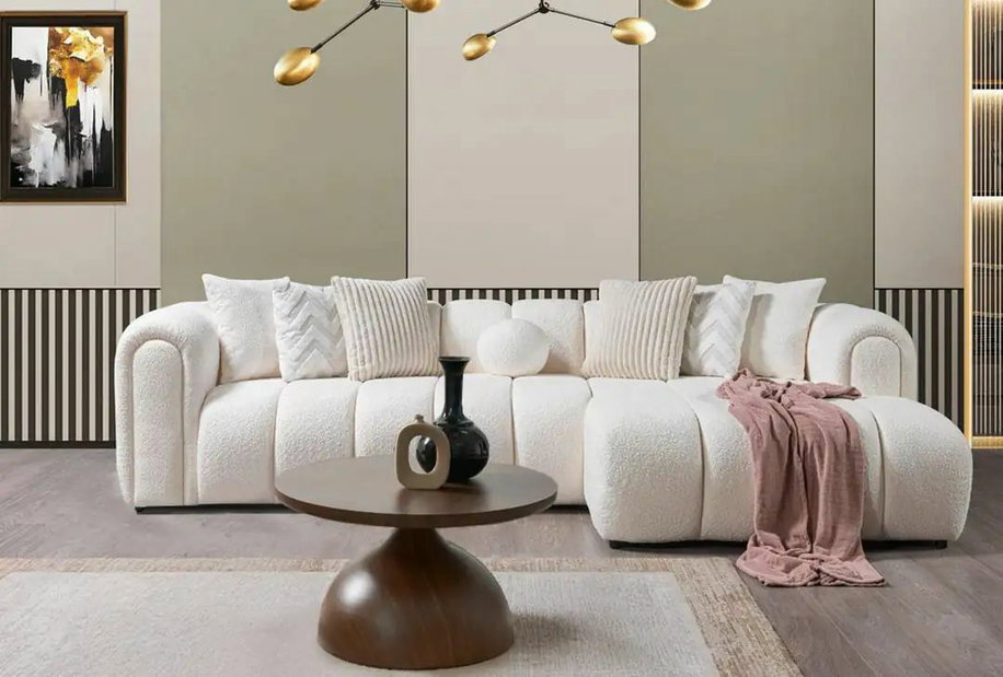 Rohová sedačka Nline (biela) (P)