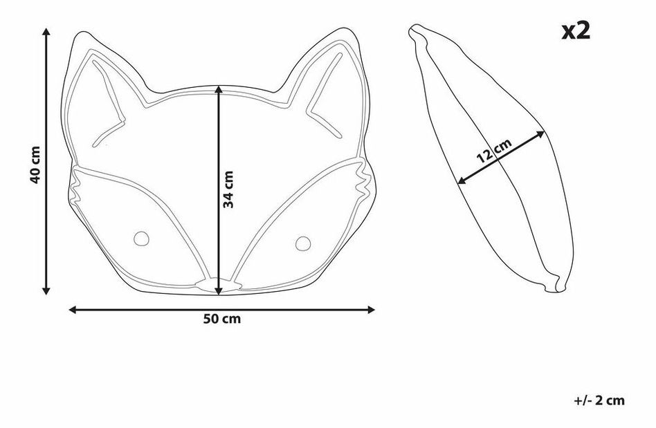 Set 2 buc perne decorative 50 x 40 cm Vady (portocaliu)