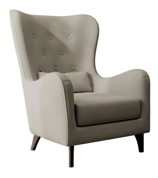 Fotel lábtartóval Calimero II (szürkés bézs + wenge)