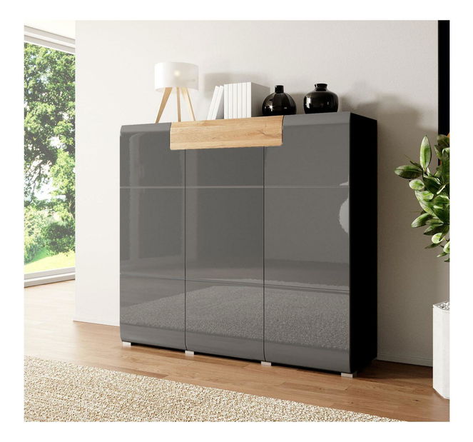 Komód Tamie Typ 76 (sötétszürke + tölgy)