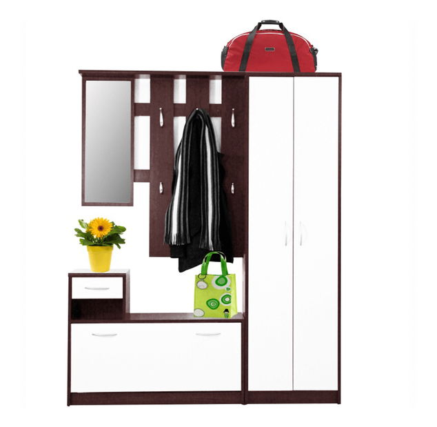 Előszoba bútor Molton (wenge + fehér) 