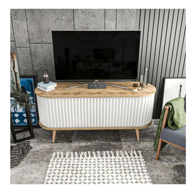 TV stolík/skrinka Stark 140 (dub + biela) 