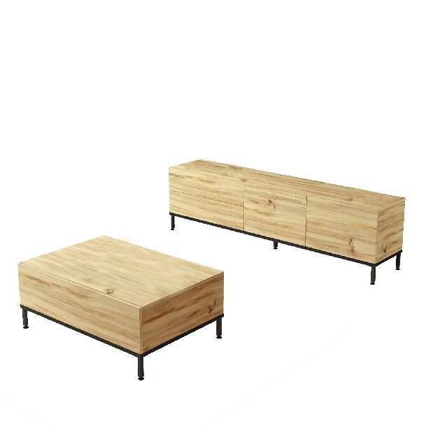 Mobilier living Ladislava 35 (Stejar + Negru)