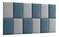 Set 12 tapeciranih panela Quadra 180x100 cm (mentol + svijetlosiva)